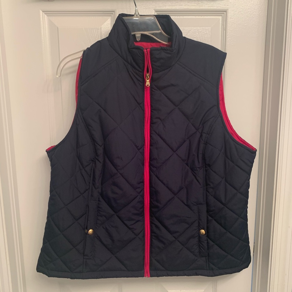 Ralph Lauren Navy and Pink Quilted Puffer Vest
